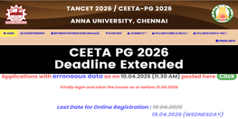 CEETA PG 2026 Registration Deadline Extended to April 15 Exam May 10